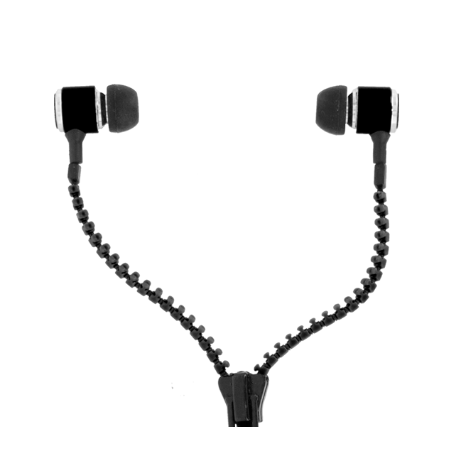 Earphones Zipper Black Pylones
