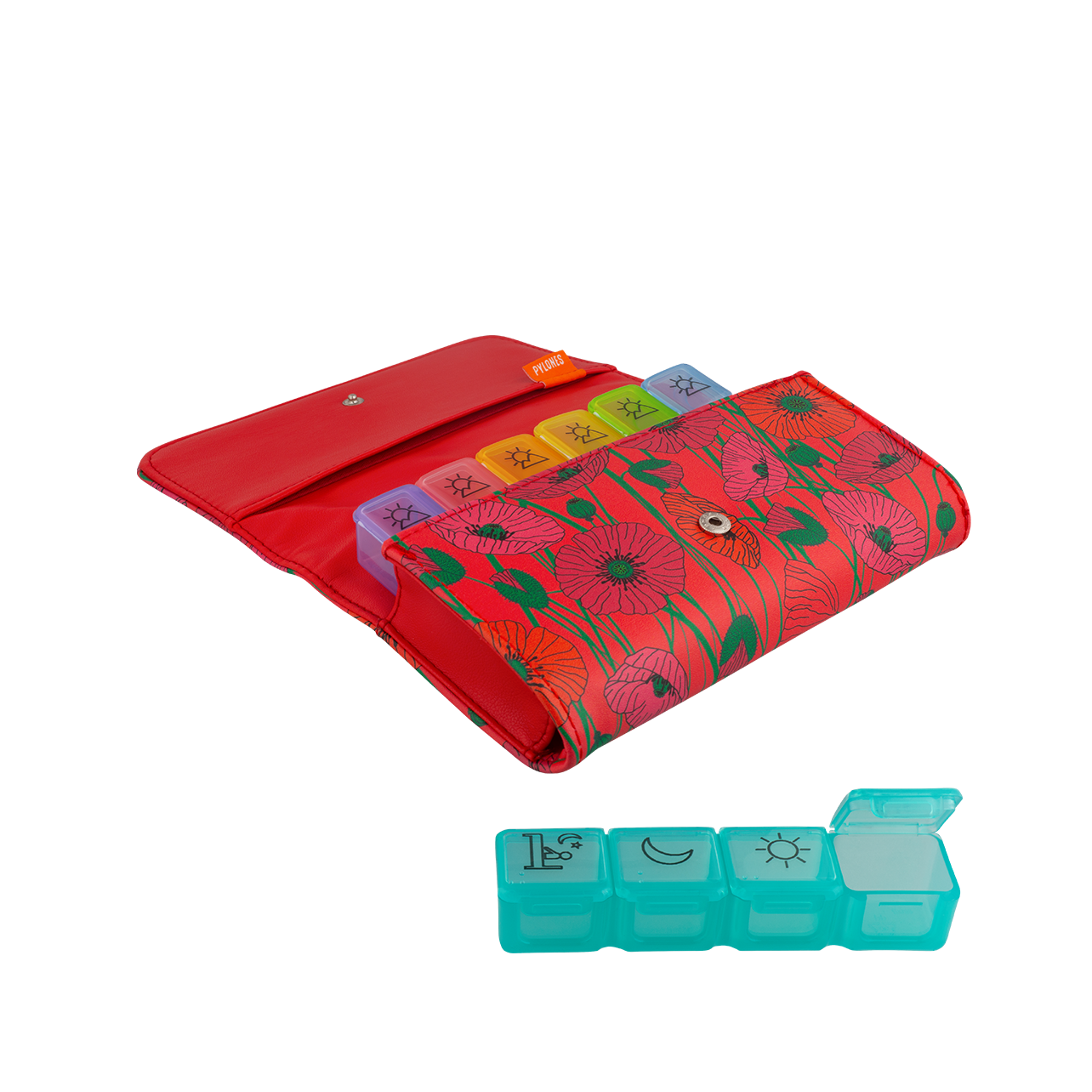Pill box 7 days Weekpill Coquelicots Pylones