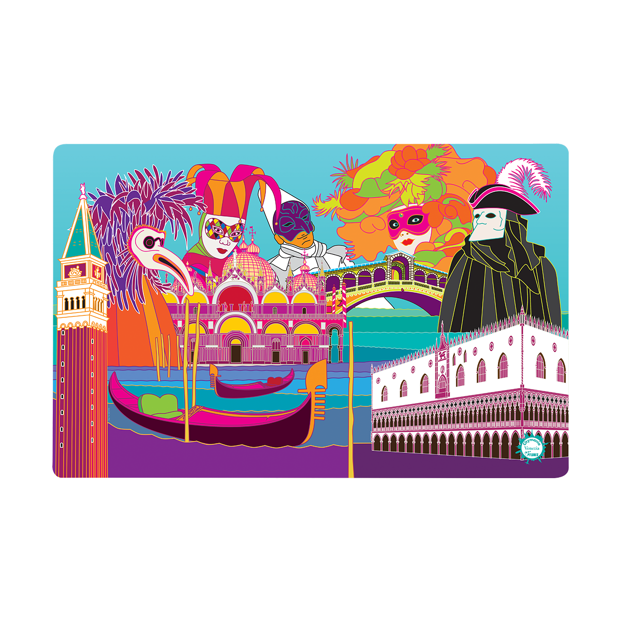 Table mat Set my city Venice Pylones