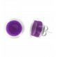 29201 - Boucles d\'oreilles clou en verre soufflées - Cachou Billes - Violet