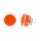 29201 - Boucles d\'oreilles clou en verre soufflées - Cachou Billes - Orange