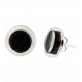 29201 - Boucles d\'oreilles clou en verre soufflées - Cachou Billes - Noir