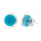 29201 - Boucles d\'oreilles clou en verre soufflées - Cachou Billes - Bleu roi