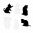 34125 - Set de 6 marqueurs de verre - Happy Markers Animaux - Chat noir et blanc