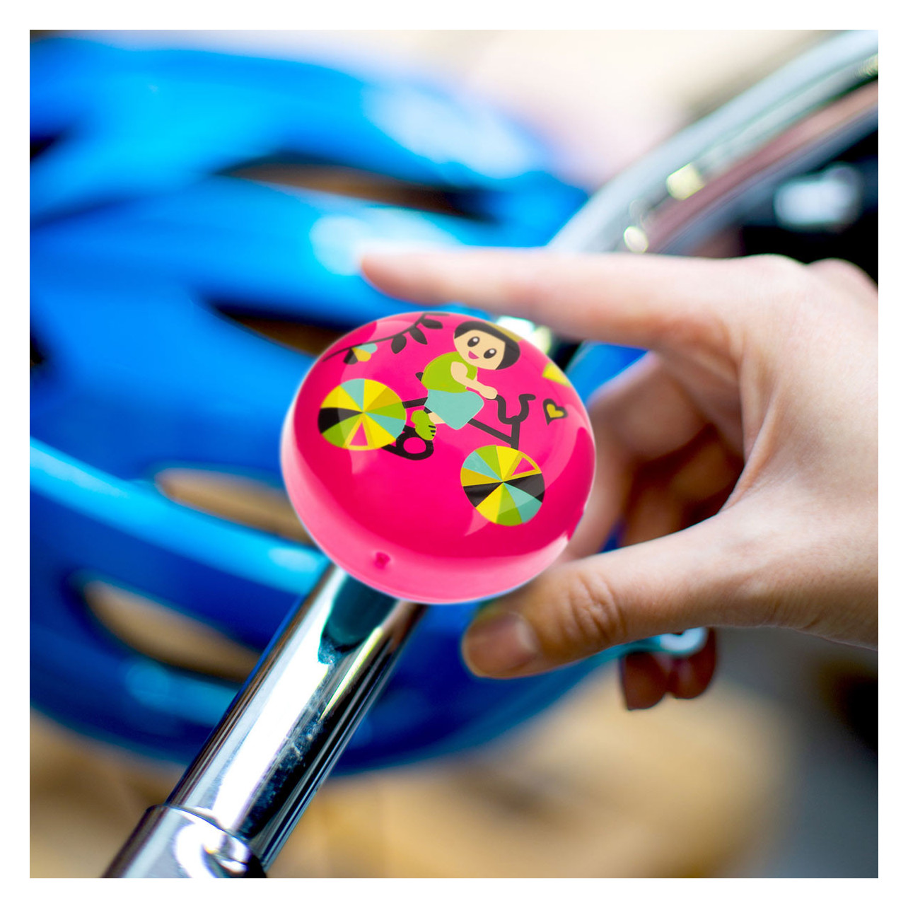 Pylones - Campanello Per Bicicletta Atmosfera Mimetica, Verde, 5 Cm - In Metallo Con Viti Per Manubrio, Passeggino O Carrello