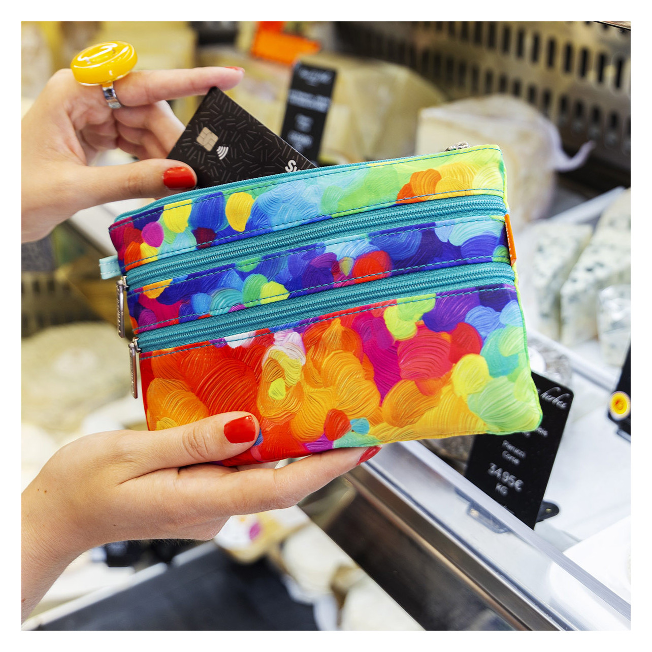 Pylones, pochette con 3 cerniere, mimetico, 20 x 13 x 1 cm, poliestere