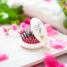 Foldable hairbrush with mirror - Lady Retro