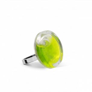 Bague en verre soufflée - Cachou Nano Transparent
