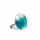 33487 - Bague en verre soufflée - Cachou Nano Transparent - Turquoise
