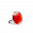 33487 - Bague en verre soufflé - Cachou Nano Transparent - Rouge
