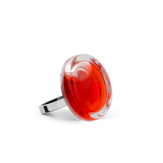 Bague en verre soufflée - Cachou Nano Transparent