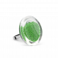 28836 - Bague en verre soufflée - Cachou Mini Billes - Vert