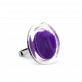 28836 - Bague en verre soufflée - Cachou Mini Billes - Violet