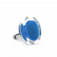 28836 - Bague en verre soufflée - Cachou Mini Billes - Bleu roi