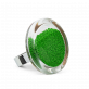 28823 - Bague en verre soufflée - Cachou Medium Billes - Vert