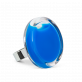 28654 - Bague en verre soufflée - Cachou Medium Milk - Bleu roi