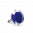 28836 - Bague en verre soufflée - Cachou Mini Billes - Bleu Foncé