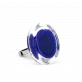28836 - Bague en verre soufflée - Cachou Mini Billes - Bleu Foncé