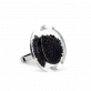 28836 - Bague en verre soufflée - Cachou Mini Billes - Noir
