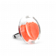 28836 - Bague en verre soufflée - Cachou Mini Billes - Orange