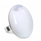 28979 - Glass ring - Galet Giga Milk - Blanc