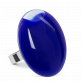28979 - Bague en verre soufflée - Galet Giga Milk - Bleu Foncé