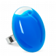 28979 - Glass ring - Galet Giga Milk - Bleu roi