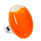 28979 - Bague en verre soufflée - Galet Giga Milk - Orange