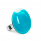 28998 - Glass ring - Galet Medium Milk - Turquoise
