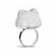 34330 - Glass ring - Cat Bulle Medium Milk - Blanc