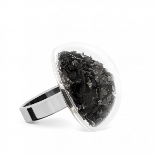 Glass ring - Dome Mini Paillettes