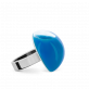 28800 - Bague en verre soufflée - Dome Mini Milk - Bleu roi