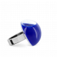 28800 - Anillo de vidrio soplado - Dome Mini Milk - Bleu Foncé