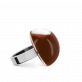 28800 - Bague en verre soufflée - Dome Mini Milk - Chocolat