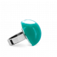 28800 - Glass ring - Dome Mini Milk - Turquoise