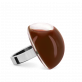 28782 - Glass ring - Dome Medium Milk - Chocolat