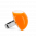 28782 - Glass ring - Dome Medium Milk - Orange