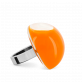 28782 - Glass ring - Dome Medium Milk - Orange