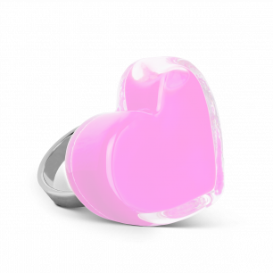 Bague en verre soufflée - Coeur Medium Milk