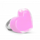 29044 - Bague en verre soufflée - Coeur Medium Milk - Bubble Gum