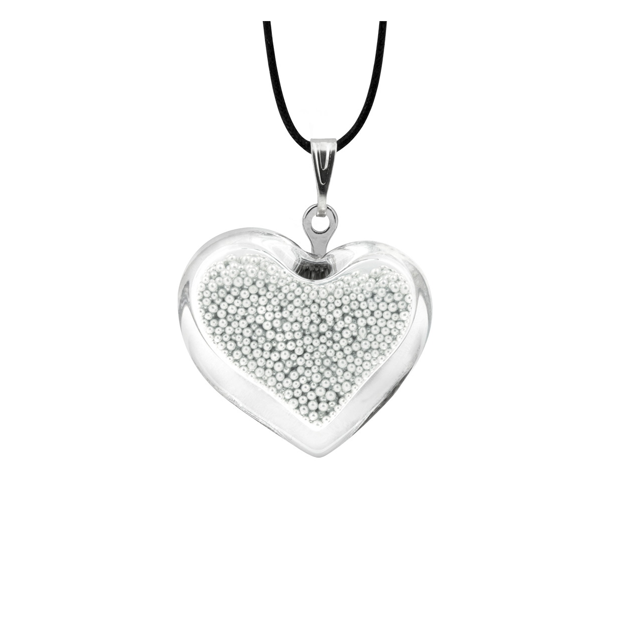 Pendentif Coeur nano billes Argent Pylones