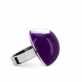 28800 - Bague en verre soufflée - Dome Mini Milk - Violet foncé
