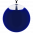 29284 - Pendentif en verre soufflé - Galet Giga Milk - Bleu Foncé