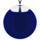 29284 - Pendentif en verre soufflé - Galet Giga Milk - Bleu Foncé