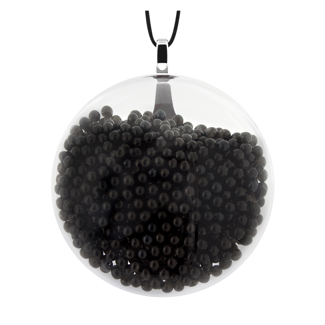 Necklace Galet Medium Billes Black Pylones