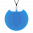29302 - Pendentif en verre soufflé - Galet Medium Milk - Bleu roi