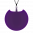 29302 - Pendentif en verre soufflé - Galet Medium Milk - Violet foncé