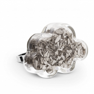 Glass ring - Nuage Medium Paillettes