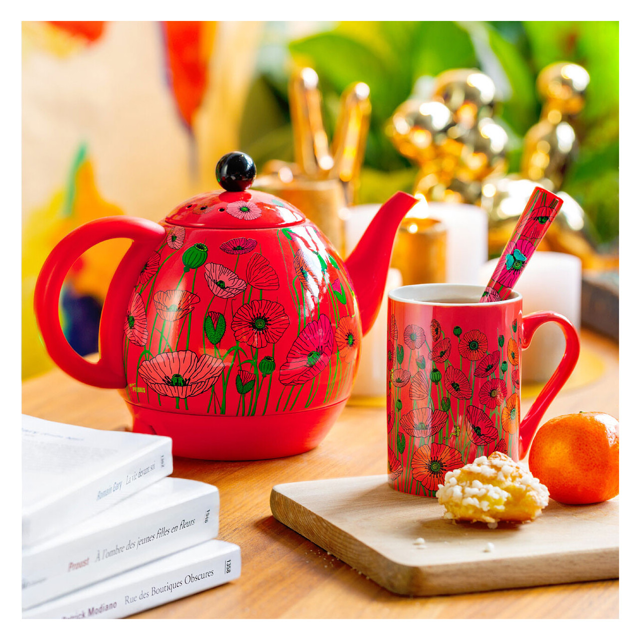 Electric kettle design Byzance Coquelicots Pylones