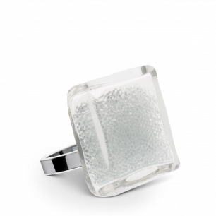 Glass ring - Carré Medium Billes